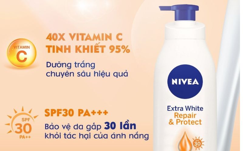 Sữa dưỡng thể trắng da toàn thân Nivea SPF50
