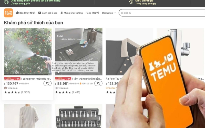 đăng ký temu trên website